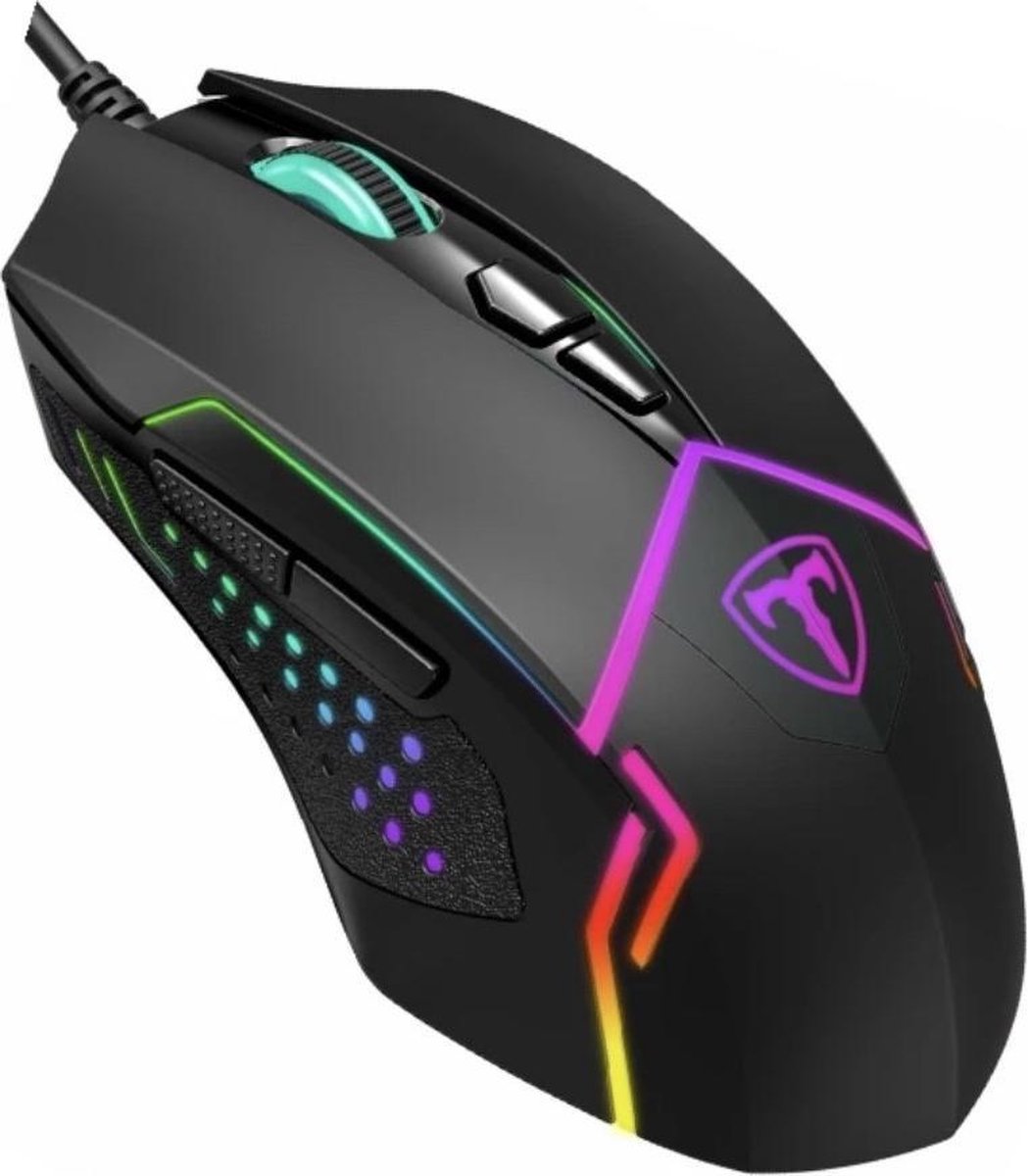 T-Dagger Supreme Game - Optische - Game Muis Bedraad 4800 DPI - Rapid Fire MOBA+MMO - RGB Verlichting