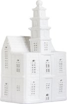 Waxinelichthouder - 19 cm hoog - grachtenhuisje kerk - &klevering