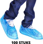 SupplyU Sterke Blauwe Schoenovertrek - Waterbestendig - 100 Stuks - Plastic Wegwerpschoentjes - Schoenhoezen - Regen Overschoenen - Schoenhoes - Schoenhoesjes Wegwerp - Schoenovert
