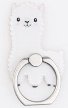 Witte Alpaca ringvinger houder.