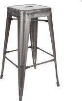 Bistro / Café Barkruk Barstoel Kruk  Zithoogte H66 cm Grijs Metaal