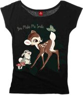 Bambi Dames Tshirt -4XL- Smile Zwart