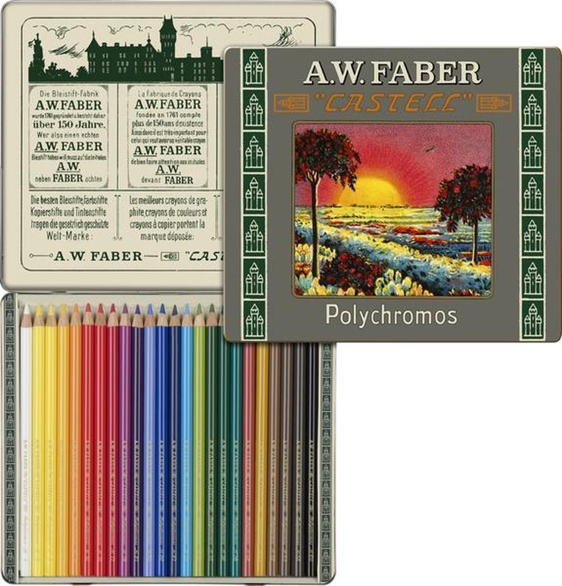 111-jarig bestaan limited edition A.W. Faber-Castell Polychromos bliketui a 24 stuks