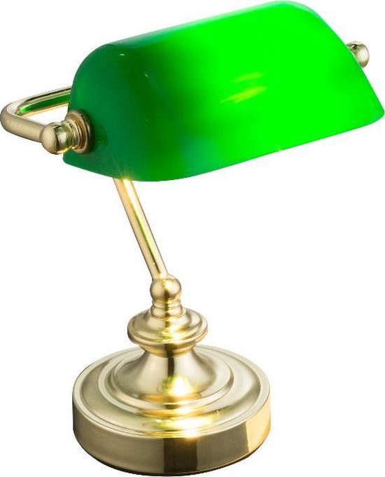 Globo Antique brass light green tafellamp