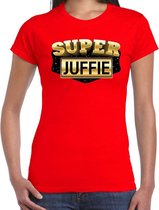 Super Juffie cadeau t-shirt rood voor dames M