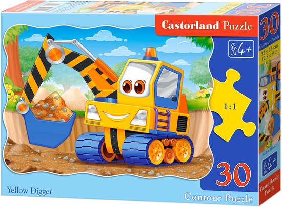 Castorland Puzzle „Yellow Digger“ – 30 Teile, Puzzlefläche 32x23 Cm, Ideal Für Puzzle-Einsteiger & Kinder