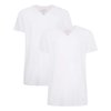 Bamboo Basics - Lot de 2 T-shirts en bambou pour homme à col en V Vinn - Coupe slim - Blanc - XL