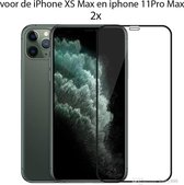 Full Front Tempered Glass Protector iPhone Xs Max / 11 Pro Max| 3D volledige Glazen Tempered Screenprotector Gorilla glass voor iPhone Xs Max / iPhone 11 Pro Max | Kleur Zwart| 2X