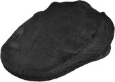 Jaxon Hats Corduroy Flat Cap Zwart - XL