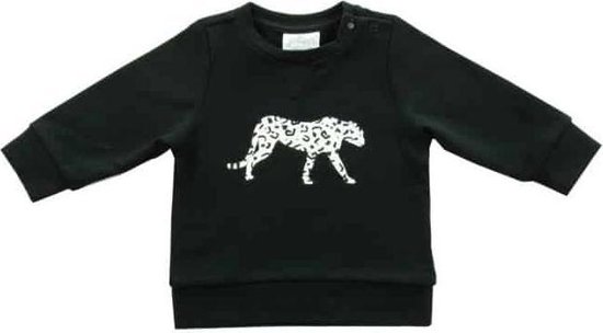 50 - Jollein trui Leopard black & white Maat 74/80
