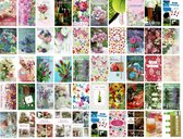 50 Cards & Crafts Luxe Felicitatiekaarten - Verjaardag Wenskaarten met enveloppen - 17x12cm - verjaardag assortie