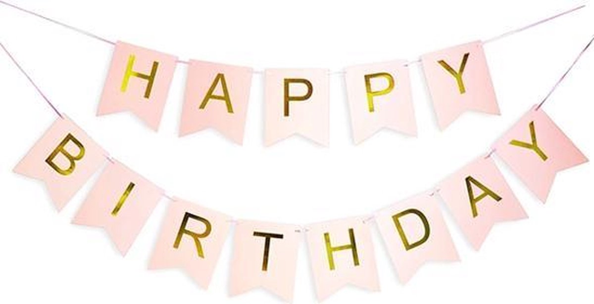 Th smeren ik heb nodig Letterslinger - Verjaardag Slinger - Happy Birthday - Roze Goud | bol.com