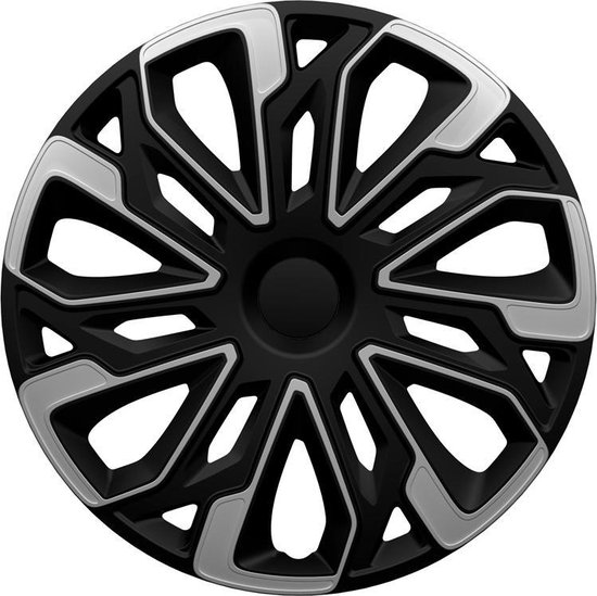 Enjoliveurs de roue noir argent 13 - 16 pouces Enjoliveurs de roue 4 pièces