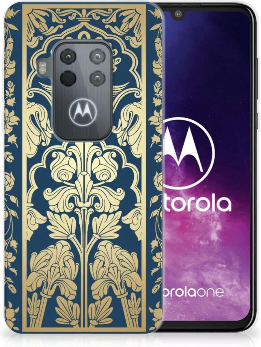 Motorola One Zoom TPU Case Beige Flowers