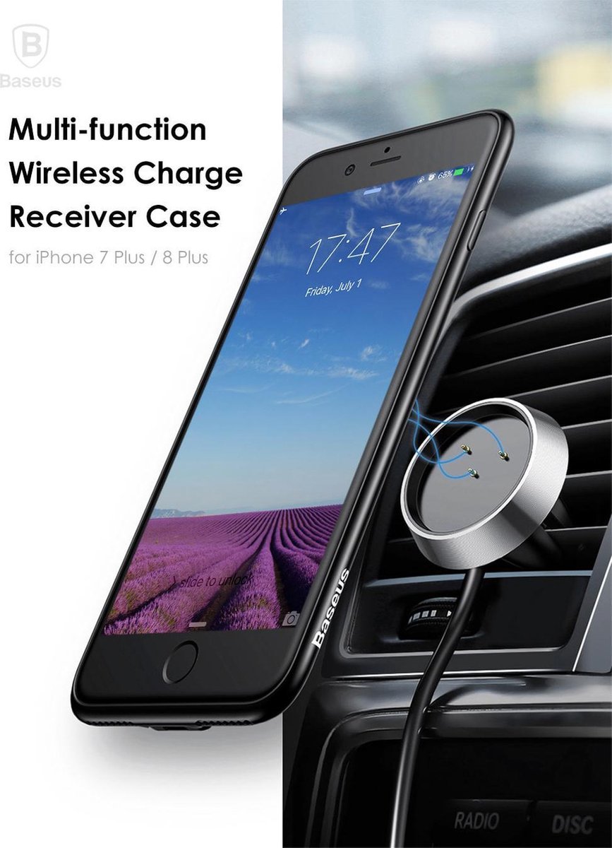 Er is behoefte aan lever zoeken Baseus auto houder magneet met iPhone cover voor draadloos opladen - iPhone  8 Plus & 7... | bol.com