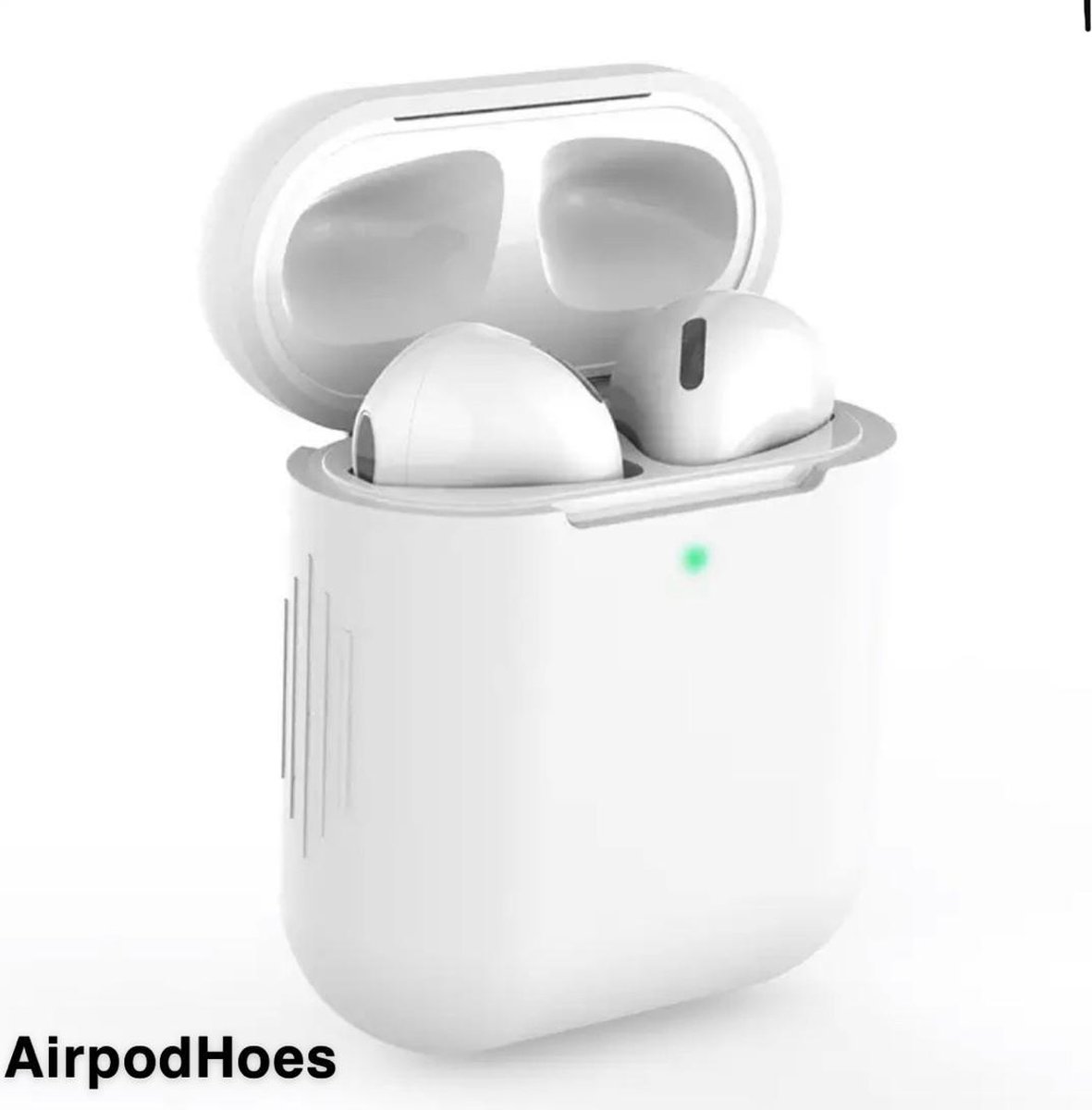 Siliconen Bescherm Hoes Cover Case Voor Apple AirPods - Wit