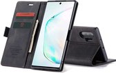 Samsung Galaxy Note 10+ Bookcase hoesje - CaseMe - Effen Zwart - Kunstleer