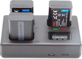 ChiliPower Sony Accu NP-FW50 Kit Deluxe - 3 accu's + Triple lader, voor het laden van 3 accu's