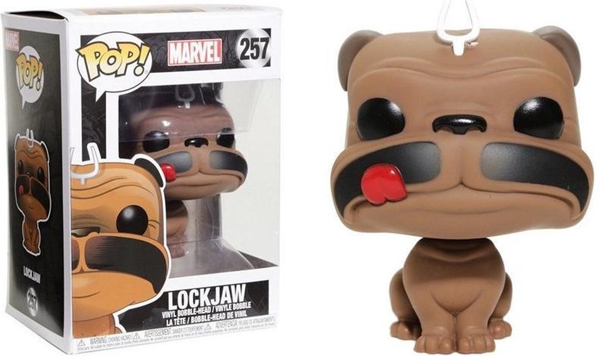 Funko Pop! Marvel: Lockjaw Vinyl-Figur - Ca. 9 Cm Groß, Bobblehead, In Fensterbox