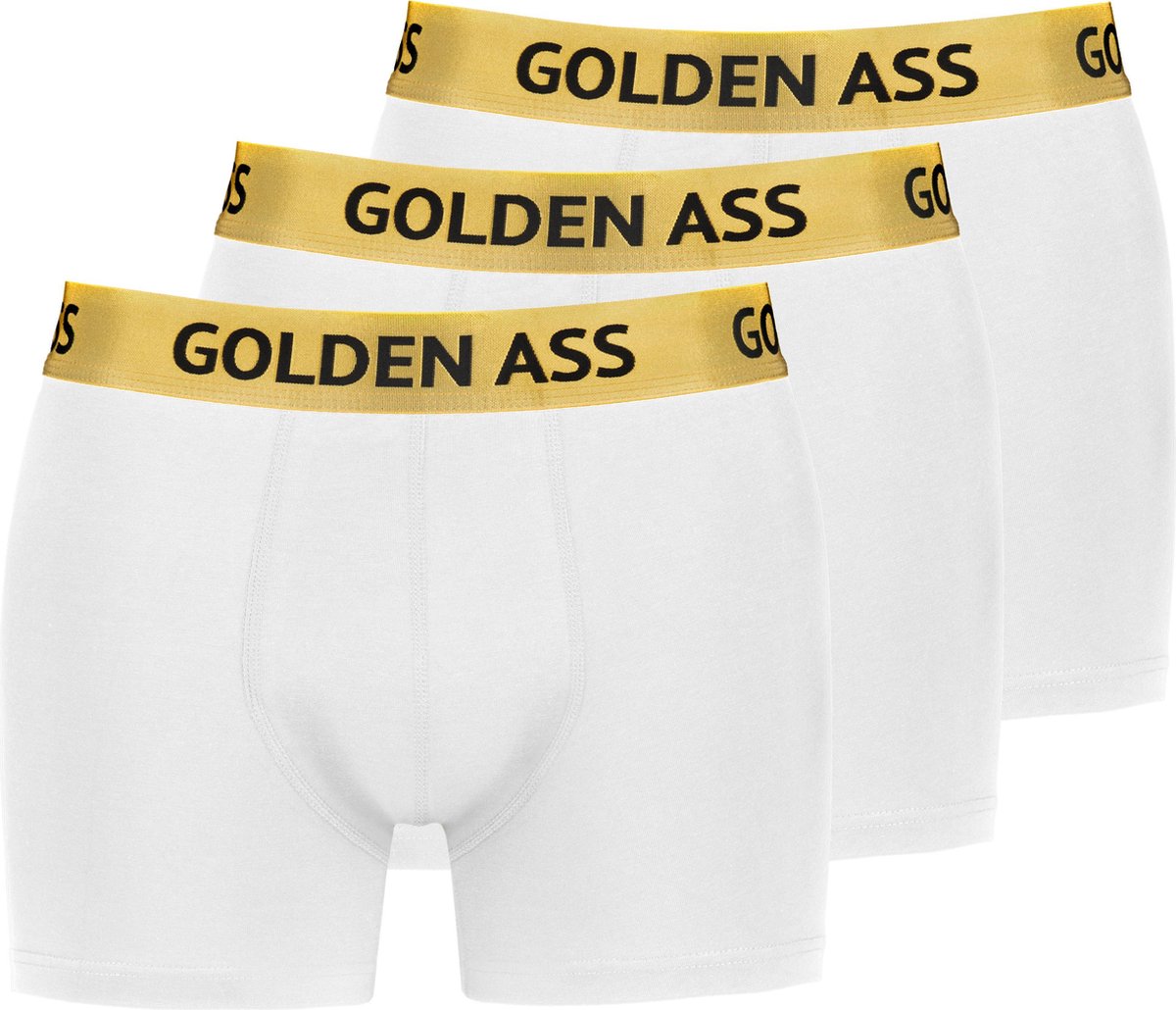 Golden Ass - 3-Pack heren boxershort wit XS