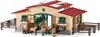 foto van Schleich Paardenstal met paarden 42195 - Paard Speelfigurenset - Farm World - 83 x 26 x 39 cm