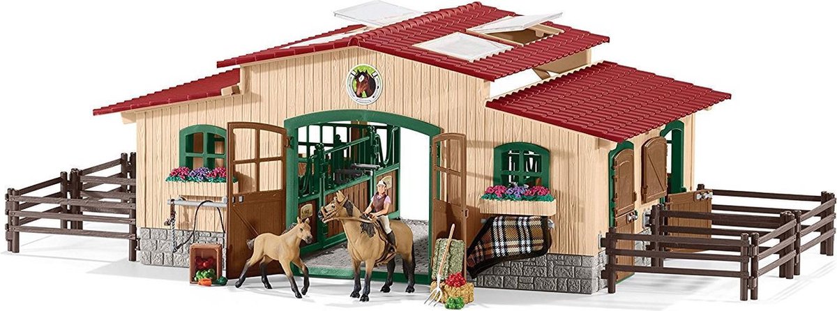 ontwikkelen nationale vlag majoor Schleich Paardenstal met paarden 42195 - Paard Speelfigurenset - Farm World  - 83 x 26... | bol.com