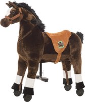Animal Riding Paard Amadeus Small Bruin - Rijdend paardenspeelgoed - paardenspeelgoed - zadelhoogte 56 CM - Verstelbaar pedaal in 2 standen - Afneembaar zadel.