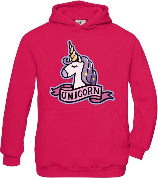 Verdwijnen vonk afgunst Hoodie sweater | Unicorn | Pink | maat 128 (7-8 jaar) | bol.com