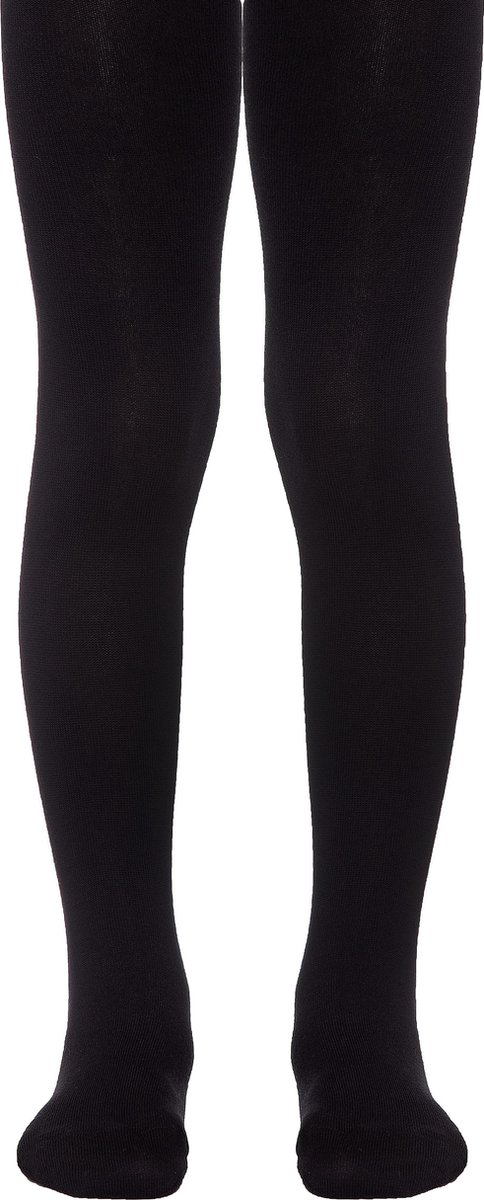 Katoenen kindermaillot effen zwart, maat 104/110 (16), zoollengte 16 cm.