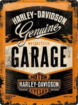 Wandbord - Harley Davidson Garage - 20x30cm