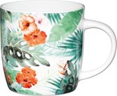 Set van 6 - Mok Palmbladeren - Porselein, Fine Bone China - 425ml - KitchenCraft