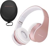 PowerLocus P1 Bluetooth Koptelefoon – Draadloos – Over Ear – Met Microfoon – Inklapbaar - incl. Hoes – Rose Gold