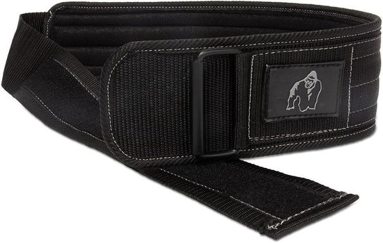 Gorilla Wear 4 inch Nylon Belt - Lifting Belt- L/XL - Zwart - Gorilla Wear