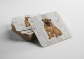 Hond Shar Pei | Houten Onderzetters 6 Stuks