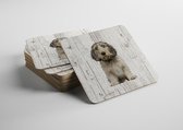 Hond Petit Basset Griffon Vendéen | Houten Onderzetters 6 Stuks