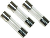 ELEKTROFIX 3 stuks glaszekering voor dimmers | 5 x 20 mm | 6,3 A