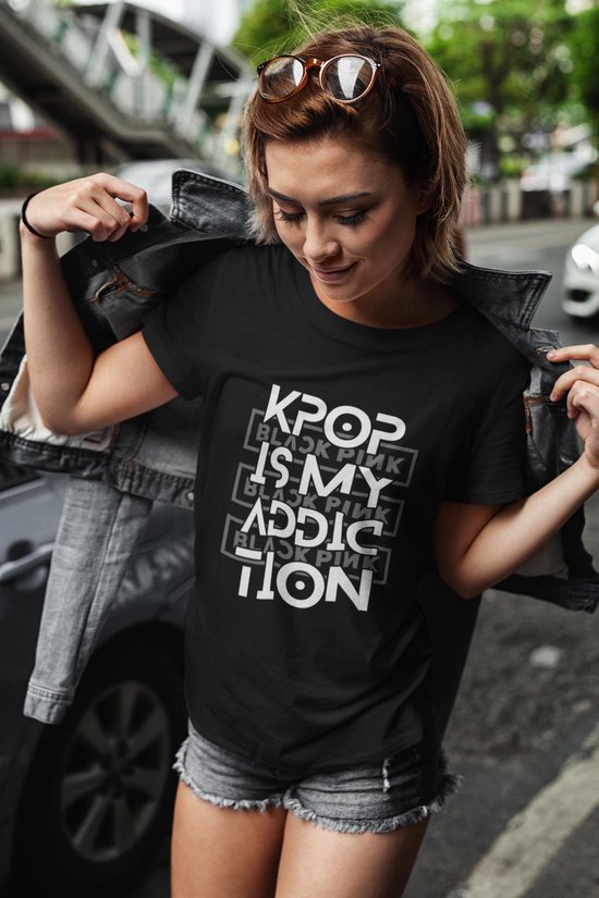 K-POP T SHIRT | KPOP IS MY ADDICTION | | Korea Blackpink | Korea Girlband Album Producten Merch Merchandise | Jisoo Jennie Rose Lisa