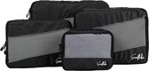 Sunflake Packing Cubes Set - 4 stuks - Koffer Organizer - Geschikt voor Handbagage, Backpack & Koffer - Kerstcadeau voor Vrouwen & Mannen - Zwart