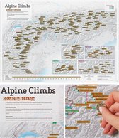 Kraskaart - Scratch Map Bergbeklimmen Alpen poster