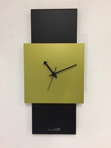 Wandklok Black-Line & LIME GREEN Modern Design