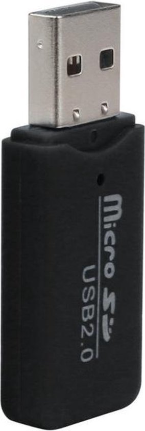 USB 2.0 naar Micro SD adapter - SD kaart lezer - MicroSD Cardreader - TF reader - Geheugenkaartlezer - Zwart - Merkloos