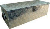 Traanplaat aluminium disselkist/gereedschapkist met handvaten 760x300x235 mm - inclusief geïntegreerde spansluiting