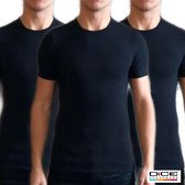 Dice Underwear 3-pack heren T-shirt ronde hals zwart maat S
