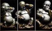 Diamond Painting "JobaStores®" Horen-Zien-Zwijgen Buddha - volledig - 45x30cm