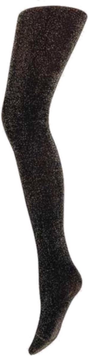 Glitter panty zwart met lurex glitters kleur: zilver maat: XXL