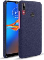 Motorola Moto E6s / E6 Plus Stof Hard Back Cover Blauw
