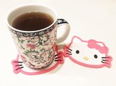 Set van 4 stuks siliconen schattig Onderzetters voor bekers of glazen - Hello Kitty Onderzetters - Hello kitty coasters