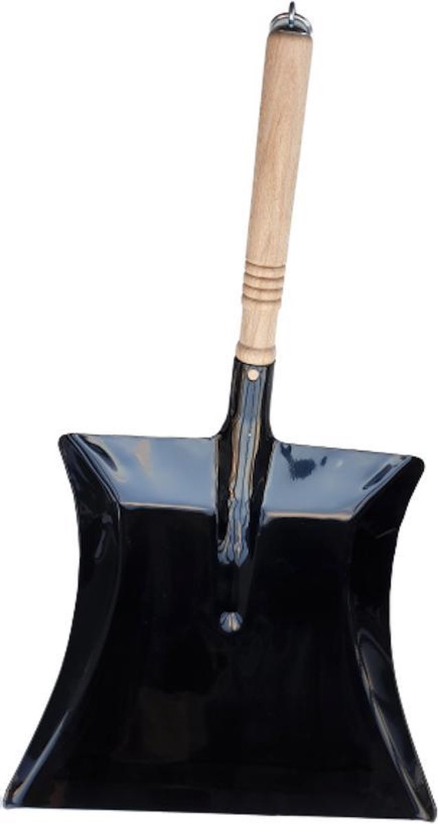 Goedkoopste De klassieker, mooi vorm gegeven metalen veegblik met hoogwaardige, beukenhouten handgreep met ophangringetje
