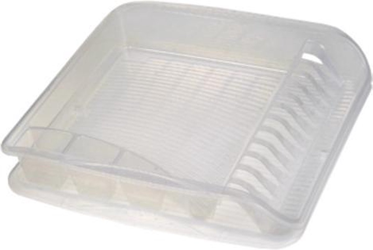 Afdruiprek+plateau 39x39x8 Pierre Transparant Keeeper 10586