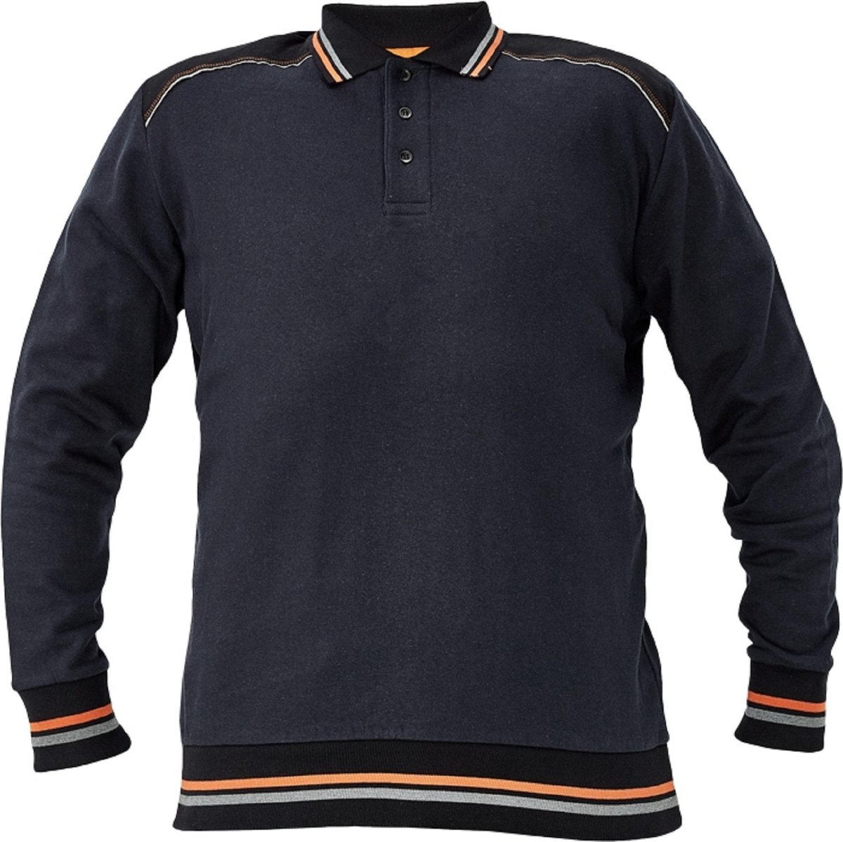 Knoxfield Polo-Sweater antraciet/oranje M